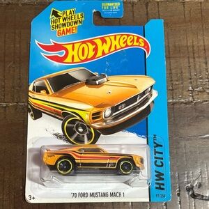 2013 Mattel Hot Wheels '70 Ford Mustang Mach 1 - Yellow and Black Bundle 2/$15